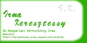 irma keresztessy business card